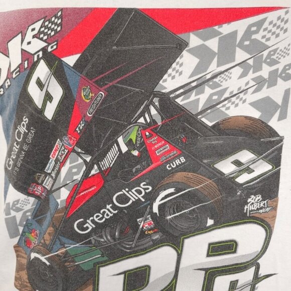 Daryn Pittman Racing T Shirt Mens Size Large White Sprint Car - Picture 3 of 9